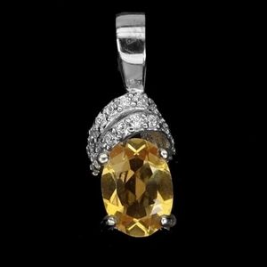 Sterling Silver and Citrine Gemstone Pendant